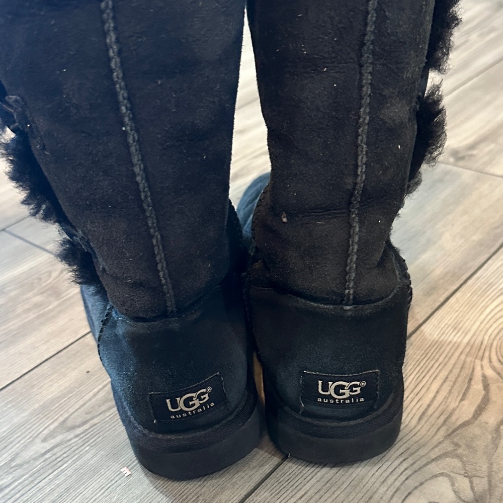 UGG Black Suede Button-Accent Boots - Picture 4 of 5